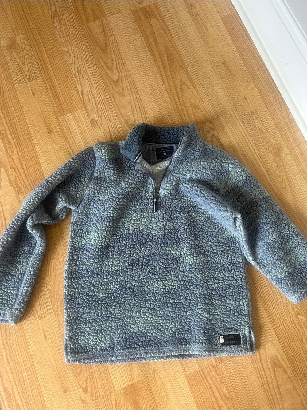 Southern Marsh Men's Heathered Blue-Green Sherpa Quarter-Zip